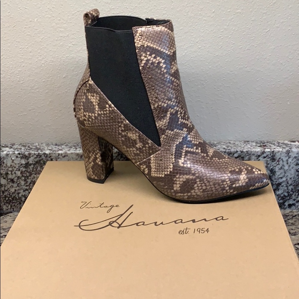 Vintage Havana Snakeskin Ankle Boot